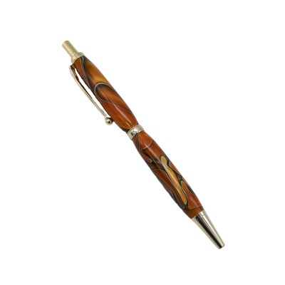 slim clock orange pen