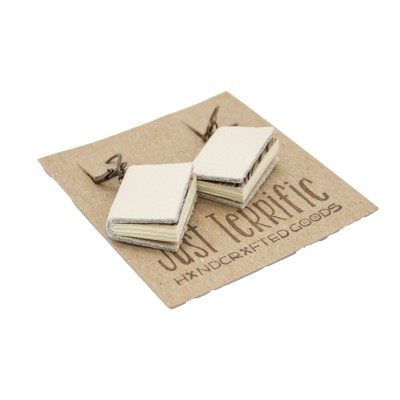 white book earrings