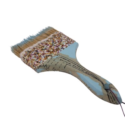 beautiful large painted brush with blue bristles