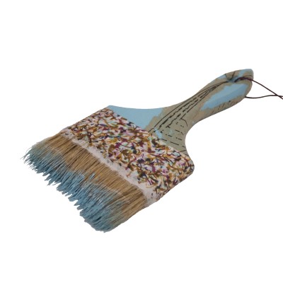 beautiful large painted brush with blue bristles