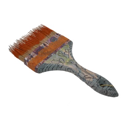 beautiful large painted brush with orange bristles
