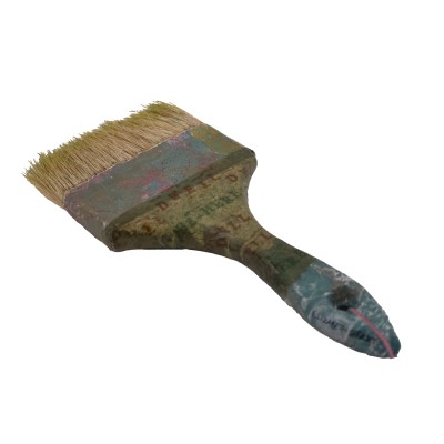 beautiful large painted brush with green bristles