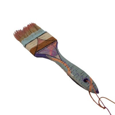 beautiful medium painted brush with pink and purple bristles