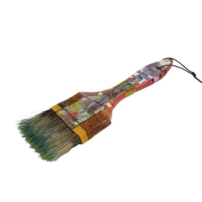 beautiful medium painted brush with green and blue bristles
