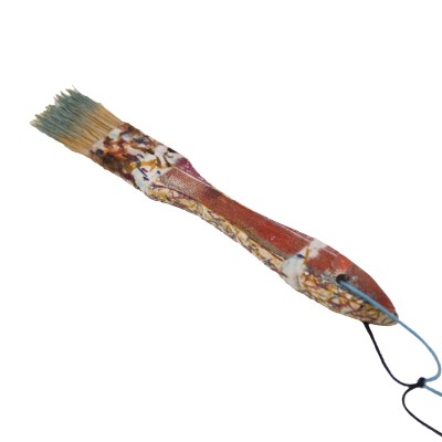 beautiful small painted brush with blue and gold bristles