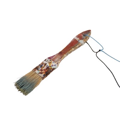 beautiful small painted brush with blue and gold bristles