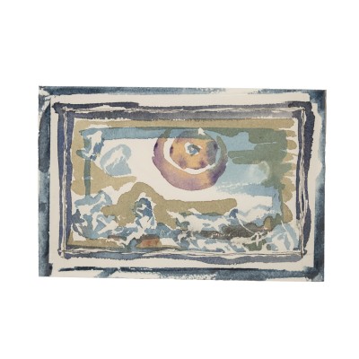 an abstract realism painted print of a landscape