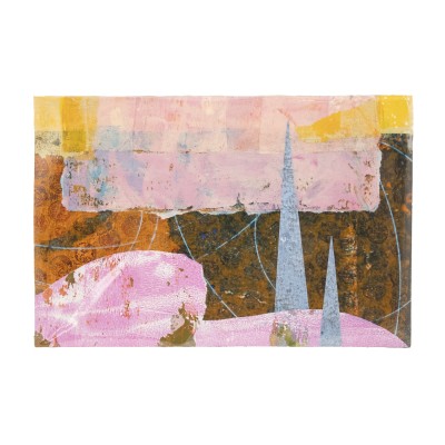 an abstract realism painted print of the horizon