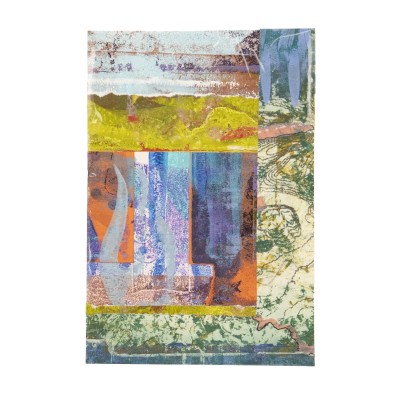 an abstract realism painted postcard