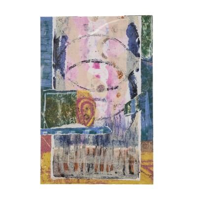an abstract realism painted postcard