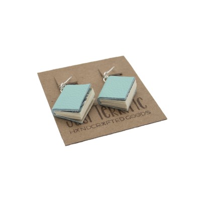 baby blue book earrings