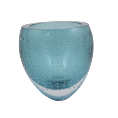 glass bubble bowl teal