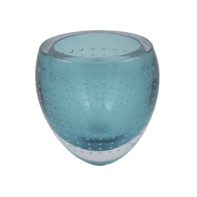 glass bubble bowl teal