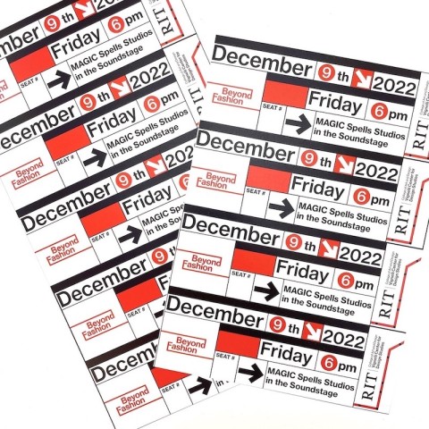 a layout of tickets with text 'Beyond Fashion'.