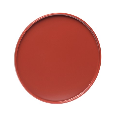 a red dish.