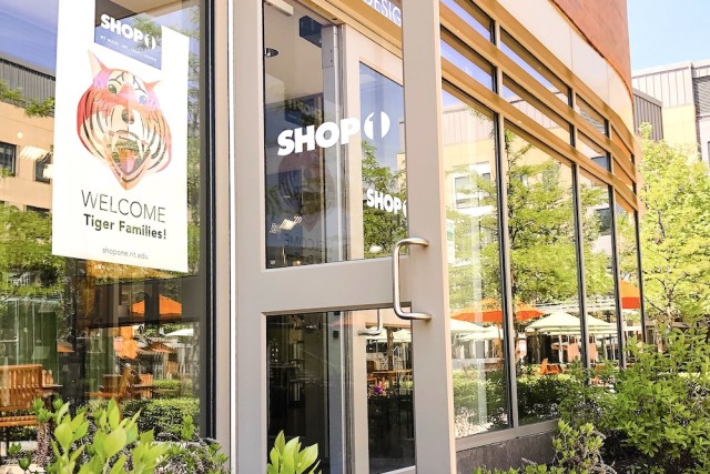 Interior entrance of the Shop One store in Global Village.