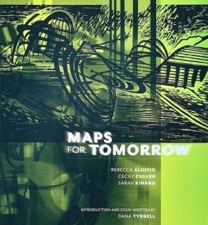 green book cover with abstract shapes and designs and title 'Maps for Tomorrow'.