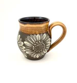 Hand Thrown Ceramic Mug 'Sunflower'
