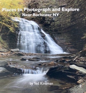Book cover that depicts a natural wooded scene with a prominent waterfall in the center.