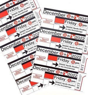 a layout of tickets with text 'Beyond Fashion'.