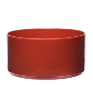 a red serving bowl.