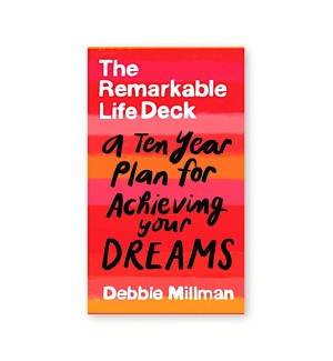 a cover of a box with text - The Remarkable Life Deck: A Ten-Year Plan for Achieving Your Dreams.