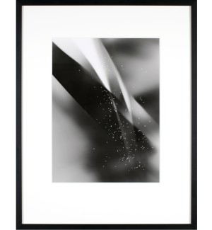 a black and white abstract photo with areas of black, grey and white.