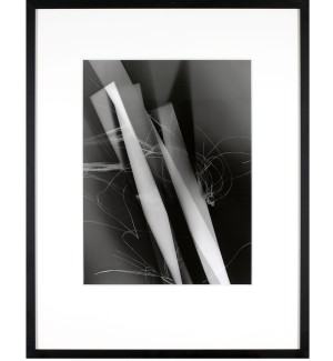 a black and white abstract photo with areas of black, grey and white.