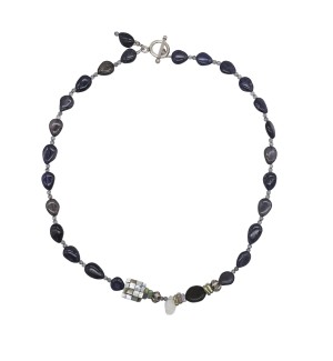 iolite and labradorite necklace with toggle clasp 