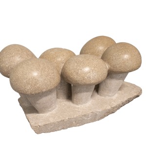 a sculpture piece made to resemble mushrooms