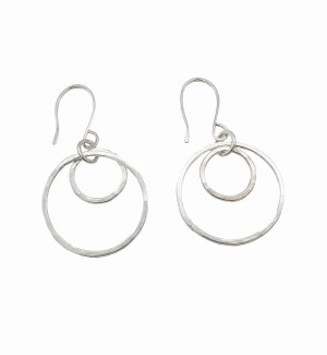sterling silver earrings that are double layer loops