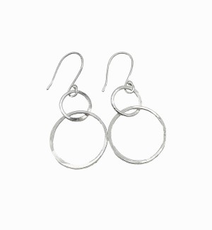 sterling silver double stacked loop earrings