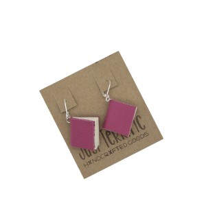pink book earrings
