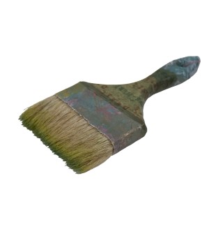 beautiful large painted brush with green bristles