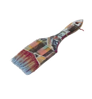 beautiful medium painted brush with blue and magenta bristles