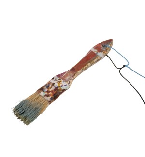 beautiful small painted brush with blue and gold bristles