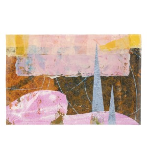an abstract realism painted print of the horizon