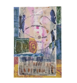 an abstract realism painted postcard