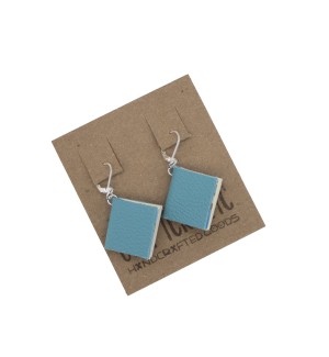 teal book earrings