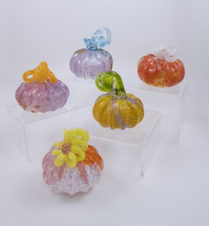spotted pumpkins in a variety of colors