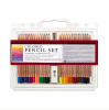 Wooden Colored Pencil Set with white vinyl eraser and metal sharpener.