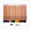 Wooden Colored Pencil Set with white vinyl eraser and metal sharpener.