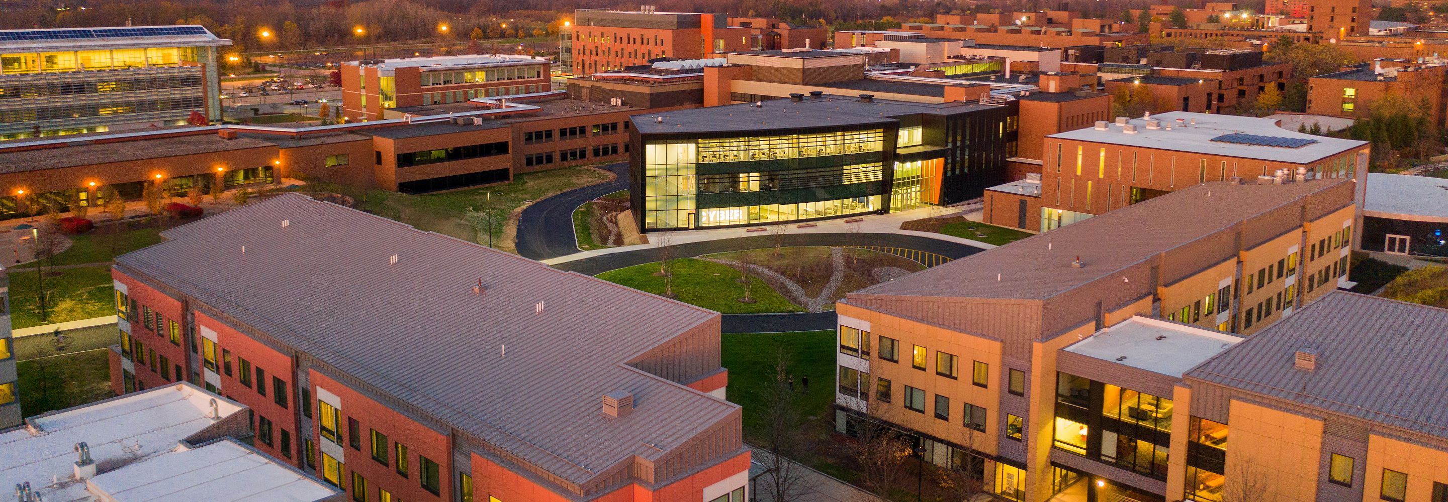 Student using a VR headset with a purple background