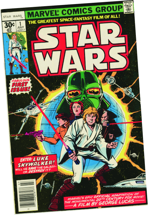 Cover of a Star Wars comic book from 1977.