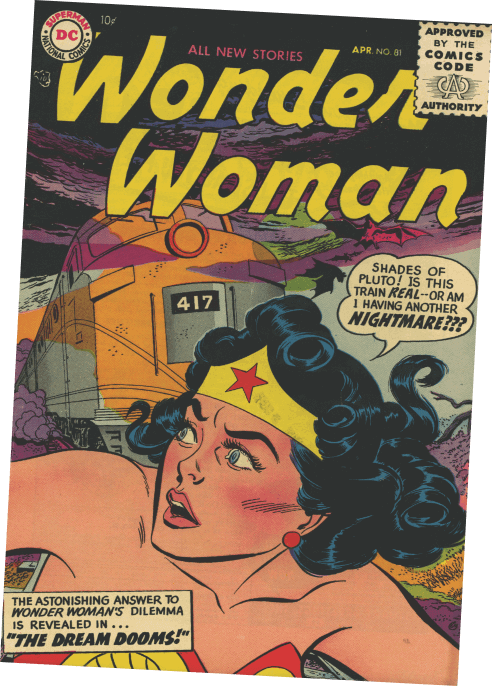 Cover of a Wonder Woman comic book from 19 56.
