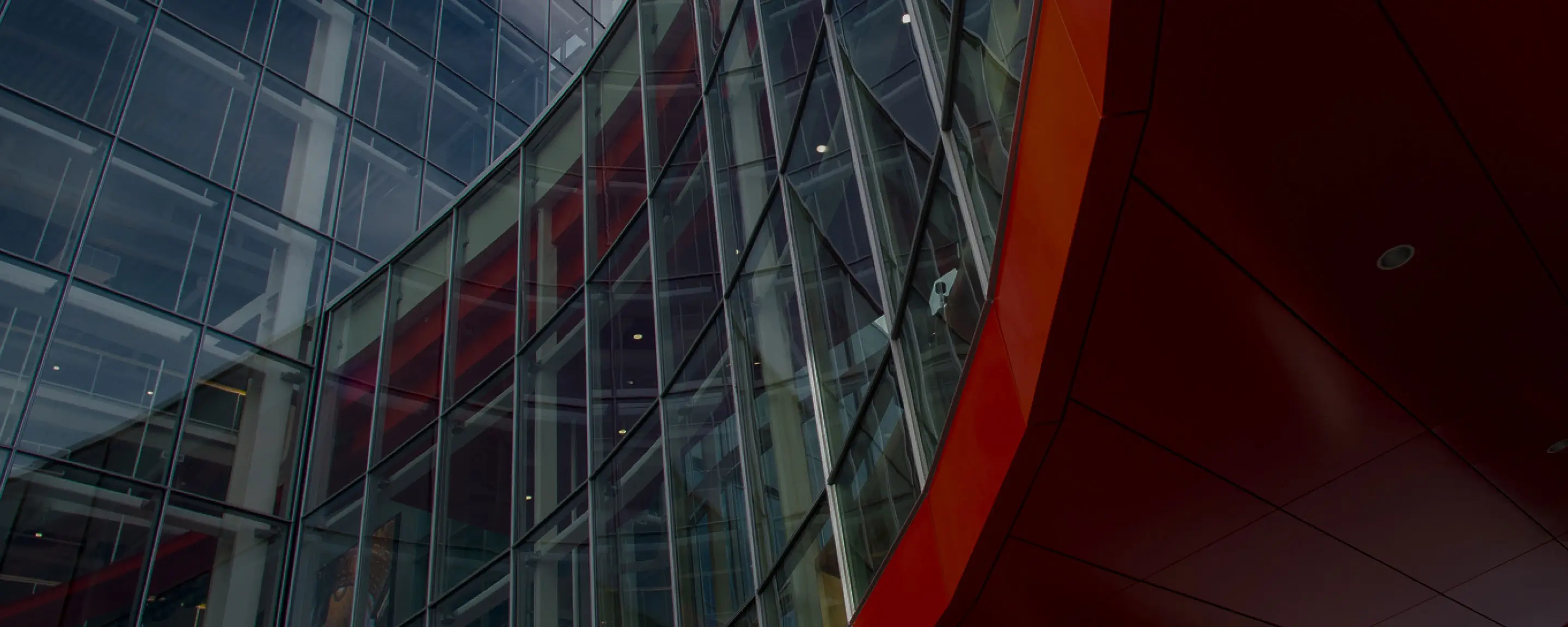Exterior view of a wall of windows at the SHED.