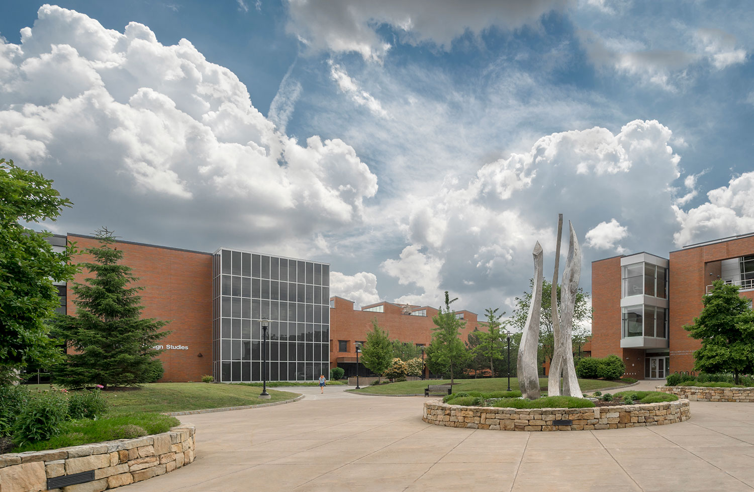 RIT campus buildings on a summer day