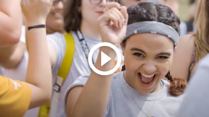 People cheering and laughing