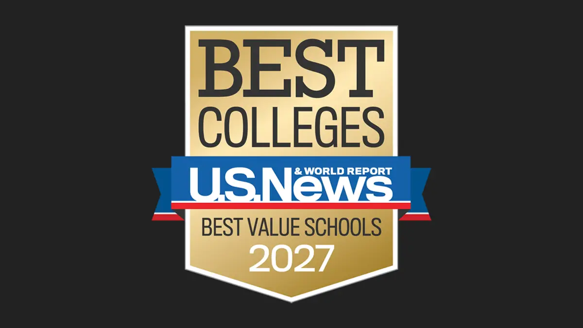 U S News and World Report badge for Best Value Schools, 2027.