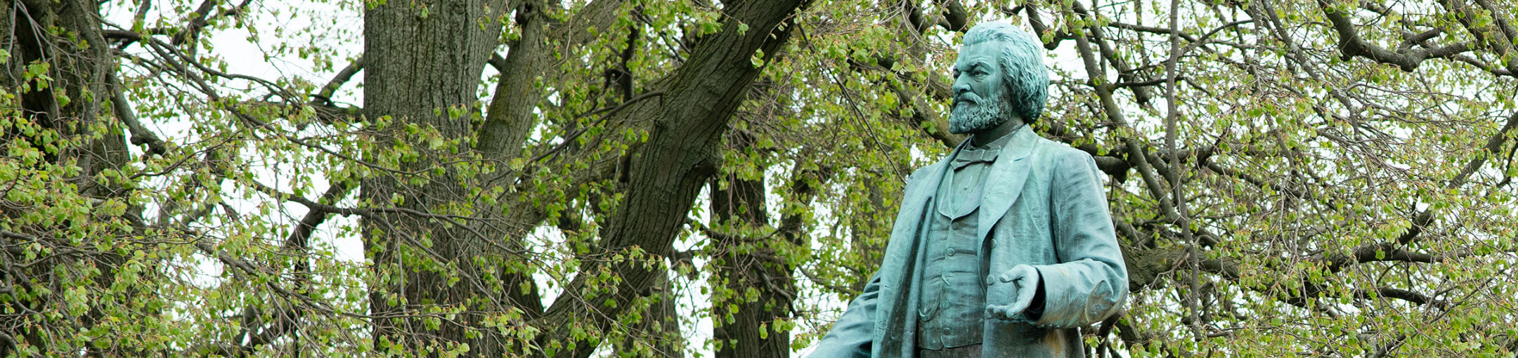 A statue of Frederick Douglass in one of Rochester’s public parks.